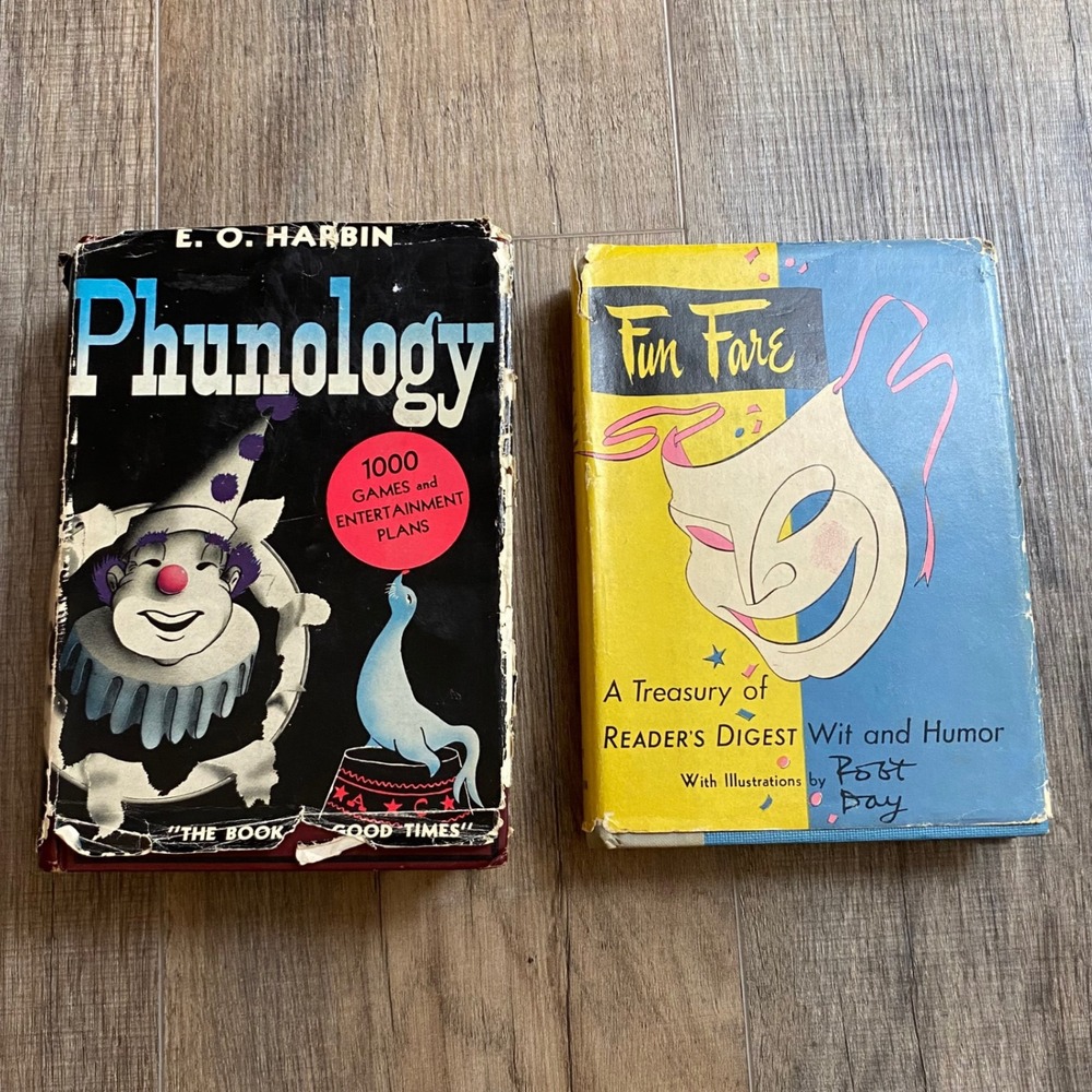 Vintage Phunology E. O. Harbin &‎ Fun Fare Reader's Digest Humor Book Lot 2pc